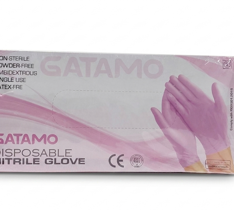 GUANTES NITRILO ROSADO GATAMO