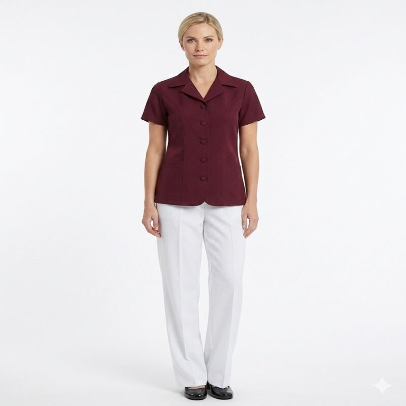 UNIFORME POLISTEL (GALA) TURQUESA GUINDA DAMAS